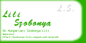 lili szobonya business card